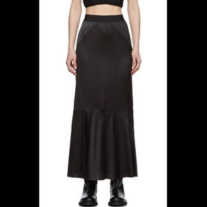 Ann Demeulemeester black silk bias cut skirt